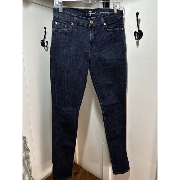 7 Seven For All Mankind Jeans Womens 27 Blue Gwenevere High Waist Ankle Denim - Picture 1 of 7